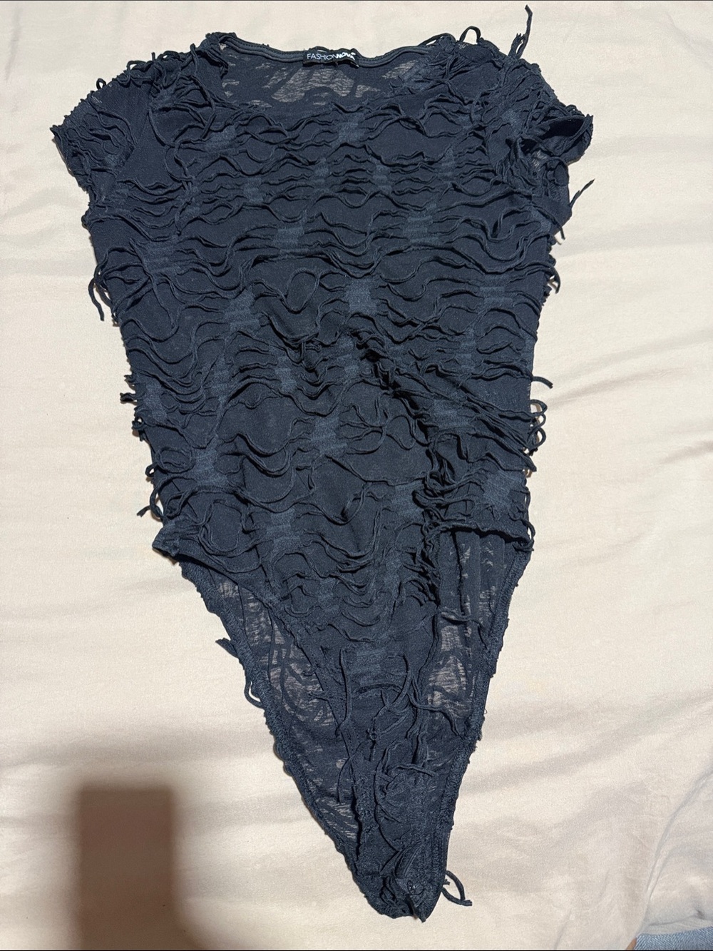 Fashion Nova Black  Ruffle bodysuit